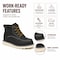 Handpoint Mens 6 in Soft Toe Work Boots-Water Resistant Black Leather Safety Boots, EH Rated, 7.5 HVB304-D-7.5 - alternate 7