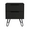 Homeroots 22" Black Wood Two Drawer Nightstand 543658 - alternate 1