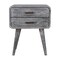 Homeroots 22" Gray Solid Wood Two Drawer Nightstand 651872 - alternate 9