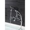Kingston Brass Three-Handle 2-Hole Adjustable Wall Mount Clawfoot Tub Faucet with Knurled Handle and Hand Shower AE8451RKX - alternate 5