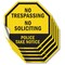 Signmission No Trespassing No Soliciting Police, 4 inch X 4 inch, Vinyl Decal, 5PK OC-D-5PACK-4-102 - alternate 1