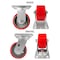 Hyw Products Heavy Duty Caster Set 4in Red Polyurethane on Cast Iron Wheels, 2 Rigid & 2 Swivel, 4PK 40-40R-A1-PC-2,40-40S-A1-PC-2 (R) - alternate 3