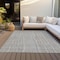 Homeroots 5' X 8' Gray Brown And Ivory Striped Washable Indoor Outdoor Area Rug 597392 - alternate 9