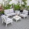 Leisuremod Walbrooke White Patio Conversation, Square Fire Pit with Slats Design & Tank Holder, Light Grey WWS-27-20-57-31-LGR - alternate 10