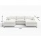 Homeroots 120" White Linen Blend Modular Sofa With Ottoman And Storage 714562 - alternate 5