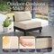Alaterre Furniture Alaterre Barton Armless Outdoor Patio Chair with Cream Cushions Black Furniture Design 80-OUTD-WD-AMLCH-B - alternate 6