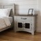 Homeroots 27" Gray Solid Wood One Drawer Nightstand 527059 - alternate 7