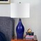 Homeroots 28" Navy Blue Porcelain Table Lamp With White Drum Shade 524430 - alternate 8