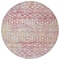 Homeroots 8' Pink And Ivory Round Argyle Washable Indoor Outdoor Area Rug 615820 - alternate 8