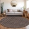 Homeroots 8' Chocolate And Black Round Geometric Washable Indoor Outdoor Area Rug 595543 - alternate 7