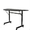 Correll Half Round Econoline TFL Flip Top Table, 48 in W, 23 in to 31 in H, Particleboard Top, Walnut FTM2448TFHR-01 - alternate 1