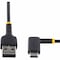 Startech.Com 6ft 2m USB A to C Charging Cable Right Angle - Heavy Duty Fast Charge USB-C Cable - Black USB R2ACR-2M-USB-CABLE - alternate 7