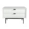 Homeroots 16" White and Black Two Drawer Faux Wood Nightstand 473018 - alternate 1