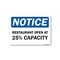 Signmission Public Safety, 12" Height, Peel And Stick Wall Graphic, 18" x 12", Restaurant Open 25% Capacity OS-NS-RD-1218-25461 - alternate 1