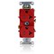 Leviton Dup Rec 20A 125V TR Red T5362-R - alternate 1