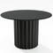 Homeroots 46" Black Solid Wood Pedestal Base Round Top Dining Table 721075 - alternate 1