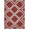 Homeroots 5' X 8' Brick Red And Ivory Geometric Washable Indoor Outdoor Area Rug 593739 - alternate 8