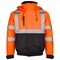 Dome75 Hi-Vis Bomber Jacket, Polyester, Class ANSI/ISEA 107-2020 Class 3 Type R, HiVis Orange/Black Bottom DJB3832 - alternate 1