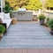 Homeroots 9' X 12' Gray And Silver Striped Washable Indoor Outdoor Area Rug 631501 - alternate 8