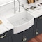 Wrightmaster 30 in. Curved Apron-Front Single Bowl White Ceramic Kitchen Sink w/Bottom Grids and Basket Strainer ZOR-AW301910DS - alternate 7