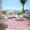 Homeroots 8' Pink And Ivory Round Geometric Washable Indoor Outdoor Area Rug 583380 - alternate 8
