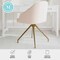 Martha Stewart Sora Upholstered Stationary Office Chair in Conch Shell/Polished Brass CH-222119-PK-GLD-MS - alternate 9