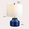 Jonathan Y Malone 20" Modern Transitional Ribbed Tapered Ginger Jar Resin/Metal LED Table Lamp, Navy JYL5517B - alternate 9
