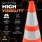 Xpose Safety 28 Inch Multipurpose PVC Orange Traffic  Cone with 6in & 4in Reflective Collars, 10 lb base OTC28-64-10L-1-X - alternate 7