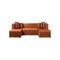 Homeroots Orange Velvet U Shaped Three Piece Sofa and Chaise Sectional With Toss Pillows 643876 - alternate 1