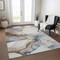 Homeroots 3' X 5' Beige And Blue Abstract Washable Indoor Outdoor Area Rug 617860 - alternate 5