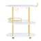 Vevor 2 Tiers Bar Cart Home Kitchen Serving Carts w/ Wine Rack Glass Holder Gold SS-8 - alternate 1