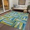 Homeroots 8' X 10' Teal Blue Green And Ivory Geometric Washable Indoor Outdoor Area Rug 598307 - alternate 7