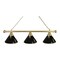 Holland Bar Stool Co Plain Black 3 Shade Billiard Light, Brass Fixture BL3BRBK - alternate 1