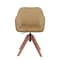 Homeroots Tufted Champagne and Natural Upholstered Velvet Dining Arm Chair 521187 - alternate 4