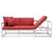 Leisuremod Chelsea White Sectional With Adjustable Headrest & Coffee Table With Red Cushions CSLW-80R - alternate 8