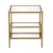 Homeroots 22" Brass And Clear Glass And Steel Square End Table With Two Shelves 544211 - alternate 6