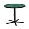 Leisure Craft 36" Round Perforated Pedestal Table, Portable, 30"H, Black Green 36TAB30-BLACK GREEN - alternate 1