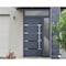 Vdomdoors Steel Door Deux 1105 Gray Graphite Sidelight and Transom Window Stainless Inserts Single Modern Pai DEUX1105EXD-GRE-W36+14xH80+16-LH-O - alternate 4