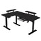 Homeroots Adjustable Oak and Beige Wood and Metal Corner Rolling T-Shape Standing Desk 558723 - alternate 5