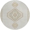 Homeroots 8' Ivory Gray And Brown Round Oriental Washable Indoor Outdoor Area Rug 598420 - alternate 8