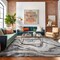 World Rug Gallery Contemporary Marble Washable Non Slip Area Rug 3 ft x 5 ft Gray WR80GRAY3X5 - alternate 9