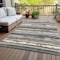 Homeroots 10' X 14' Charcoal Beige And Brown Striped Washable Indoor Outdoor Area Rug 598877 - alternate 8