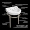Whitehaus Collection 22 in Console Sink With Semi-Circular Bowl, Single Faucet Drilling, Brass Leg Supports and Overflow WHV022-L32-3H-BN - alternate 6