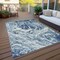 Homeroots 9' X 12' Navy Blue And Ivory Abstract Washable Indoor Outdoor Area Rug 614297 - alternate 9