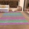 Homeroots 10' X 14' Blush Lime Green And Teal Blue Striped Washable Indoor Outdoor Area Rug 614802 - alternate 8