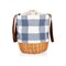 Picnic Time Family Of Brands Coronado Canvas and Willow Basket Tote, Blue & White with Beige Accents 203-00-301-000-0 - alternate 8