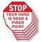 Signmission Stop Your Hand Is Near a Pinch Poin, 6 inch X 6 inch, Vinyl Decal, 5PK OC-D-5PACK-6-126 - alternate 1