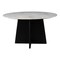 Homeroots 51" White and Black Marble and Wood Pedestal Base Round Top Dining Table 623351 - alternate 8