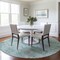 Homeroots 8' Teal Blue And Gray Round Damask Washable Indoor Outdoor Area Rug 603793 - alternate 7