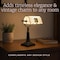 Lavish Home Tiffany Style Bankers Desk Lamp with Stained Glass Shade, Black 72-TIFF-14 - alternate 4
